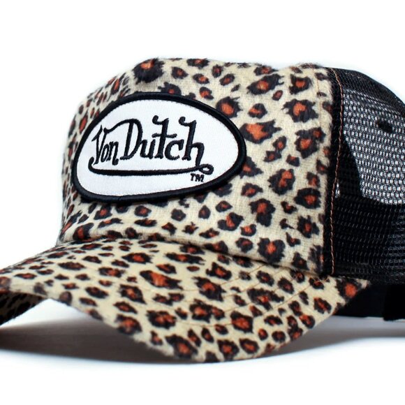 RARE Vintage Von Dutch Leopard Cheetah Print Trucker Hat - New Old Stock NOS Y2K